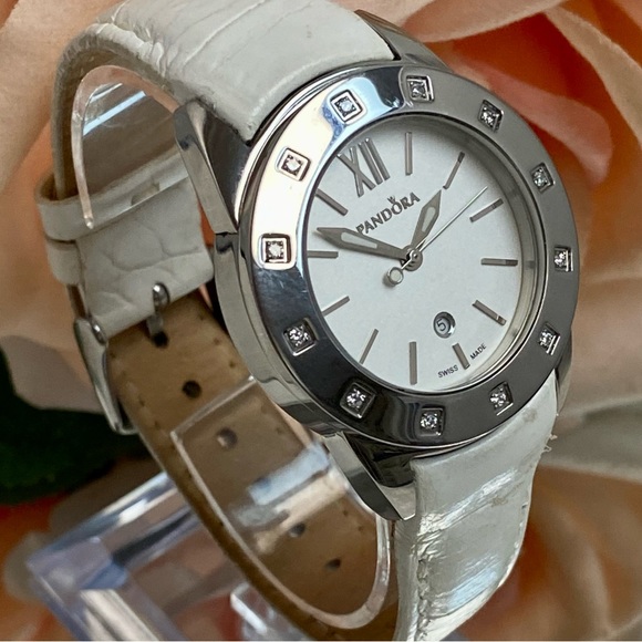 Pandora Imagine Grand Diamond Accented Bezel Stainless Steel Watch Swiss Made - Picture 2 of 16